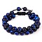 Natural Tiger Eye Braided Bead Bracelet, Double Layer Gemstone Adjustable Bracelet for Women, Prussian Blue, Inner Diameter: 2-1/8~3 inch(5.3~7.5cm) 