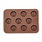 Number Food Grade Silicone Molds, Fondant Molds, For DIY Cake Decoration, Chocolate, Candy, UV Resin & Epoxy Resin Craft Making, Coconut Brown, 143x98x10.5mm, Inner Diameter: 23.5mm