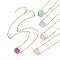 Dyed Natural Quartz Polygon Pendant Necklaces, with Golden 304 Stainless Steel Satellite Chains, Mixed Color, 16.14 inch(41cm)