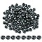 6/0 Opaque Glass Seed Beads, Round Hole, Rondelle, Black, 4~4.5x3~4mm, Hole: 0.8~1.5mm, 10g/box