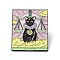 Justice Word Enamel Pin, Cat Tarot Alloy Badge for Backpack Clothes, Electrophoresis Black, Scales Pattern, 30.5x25.5x1.5mm, Pin: 1mm