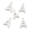 Non-Tarnish 201 Stainless Steel Charms, Alphabet, Letter.A, 12x8.6x0.6mm, Hole: 1.2mm