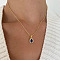 Alloy Rhinestone Sun Pendant Necklaces for Women, Golden, Capri Blue, 16.14 inch(41cm)