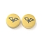 Halloween Theme 304 Stainless Steel Beads, Real 18K Gold Plated, Flat Round, Bat, 8x3mm, Hole: 2mm