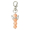 Angel Glass Pendant Decorations, with Alloy Swivel Clasps, Light Salmon, 67mm