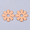 Spray Painted Acrylic Pendants, Rubberized Style, Flower, Sandy Brown, 49x48x2.5mm, Hole: 1mm