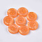 Resin Buttons, 4-Hole, Flat Round, Orange, 11.5x3mm, Hole: 1.6mm, about 1000pcs/bag