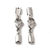 Tarnish Resistant 304 Stainless Steel Lobster Claw Clasps with Cord Ends STAS-H179-02P-1
