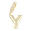Brass Micro Pave Clear Cubic Zirconia Pendants KK-M289-01Y-G-1