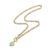 Alloy Enamel Clover Pendant Necklace with Brass Chains for Women NJEW-JN04087-5