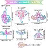 24Pcs 6 Styles 201 Stainless Steel Filigree Big Pendants STAS-UN0023-16-4
