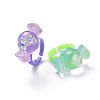 Acrylic Cuff Finger Rings RJEW-JR00272-M-6