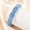 Dyed Natural Aquamarine Rectangle Beaded Stretch Bracelets for Women BJEW-JB14447-2