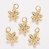 Brass Micro Pave Cubic Zirconia Charms ZIRC-E146-12G-2