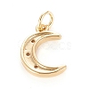 Brass Micro Pave Clear Cubic Zirconia Pendants X-KK-O126-22G-2
