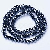 Electroplate Glass Beads Strands EGLA-A034-P4mm-A18-2