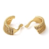 Leaf Shape Brass with Cubic Zirconia Cuff Earrings KK-Z033-30G-2