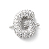 Brass Micro Pave Cubic Zirconia Letter Links KK-I717-04G-P-1