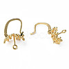 Brass Hoop Earring Findings with Latch Back Closure KK-N233-375-4