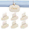 30 Sets 3 Style Unfinished Wooden Napkin Rings Tags Set DIY-FH0005-62-1