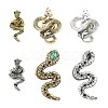 6Pcs 6 Styles Snake Zinc Alloy Lapel Pin Backs for Backpack Clothes JEWB-CJ0001-64-1