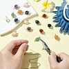 16Pcs 8 Style Natural Gemstone Connector Charms PALLOY-CJ00053-5