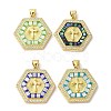 Cross Theme Brass Micro Pave Cubic Zirconia Pendants KK-K385-035G-1