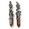 Natural Tiger Eye Faceted Double Termimal Pointed Big Pendants G-P547-03AS-02-1