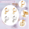 8Pcs 4 Style 304 Stainless Steel Open Cuff Rings Set with Charms RJEW-AB00009-5