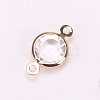 Brass Pave Glass Connector Charms FIND-WH0420-93KCG-02-1