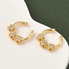Brass Pave Clear Cubic Zirconia Circular/Horseshoe Barbell Nose Rings EJEW-D337-18D-G-2