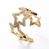 Adjustable Brass Cuff Finger Rings RJEW-G096-06G-1