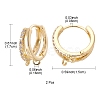 Brass Micro Pave Clear Cubic Zirconia Hoop Earring Findings ZIRC-YW0001-10G-3