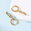 Safety Pin Brass Micro Pave Cubic Zirconia Hoop Earrings EJEW-F384-15G-02-3