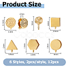 10Pcs 5 Styles 304 Stainless Steel & Brass  Cuff Earrings EJEW-HS0001-44B-2