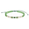 Bohemian Style Glass Seed Bead & Plastic Braided Bead Bracelets QF8968-9-1