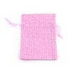 Polyester Imitation Burlap Packing Pouches Drawstring Bags ABAG-R005-9x12-19-1