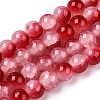 Crackle Baking Paint Imitation Jade Glass Beads Strands DGLA-T003-8mm-11-1