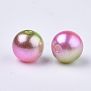 Rainbow ABS Plastic Imitation Pearl Beads OACR-Q174-12mm-08-2