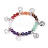 Natural Gemstone Charm Bracelets BJEW-P179-06-1