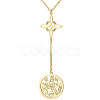 Witch Knot 304 Stainless Steel Hollow Pendant Y Necklaces for Women FS-WGCB0A9-02-3