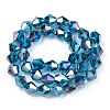 Electroplate Glass Beads Strands X-EGLA-Q118-8mm-B27-3