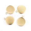 Rack Plating 304 Stainless Steel Pendant Cabochon Settings STAS-F191-14G-F-1