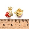 Brass Micro Pave Clear Cubic Zirconia Stud Earrings EJEW-G430-01G-5