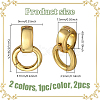 2Pcs 2 Colors 925 Sterling Silver Fold Over Clasps STER-NB0001-18-2