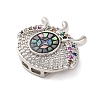 Brass Micro Pave Cubic Zirconia Slide Charms KK-A232-01C-2