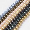 Wrinkle Textured Shell Pearl Beads Strands BSHE-E016-10mm-M-1