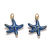 Brass Enamel Pendants X-KK-O140-07G-1