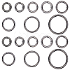 16Pcs 8 Styles Alloy Spring Gate Rings FIND-PH0007-80B-1