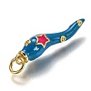 Brass Enamel Pendants KK-B026-15G-E-3
